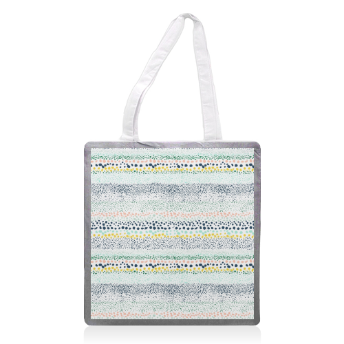 Little Textured Dots White - printed tote bag by Ninola Design