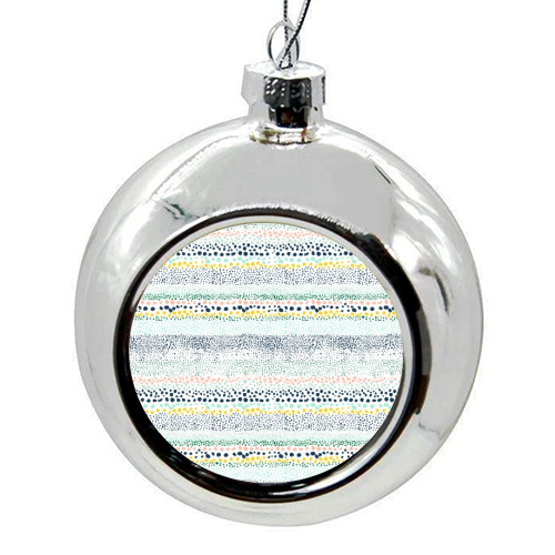 Little Textured Dots White - colourful christmas bauble by Ninola Design