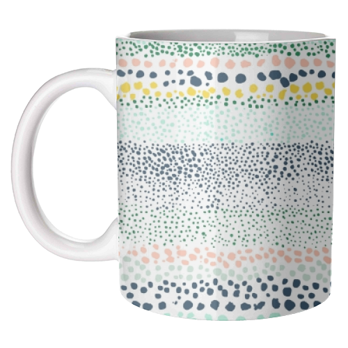 Little Textured Dots White - unique mug by Ninola Design