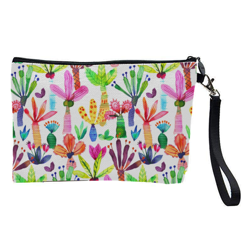 Cute Colorful Palms Garden - pretty makeup bag by Ninola Design