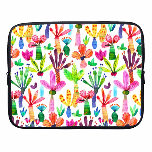 Cute Colorful Palms Garden - designer laptop sleeve by Ninola Design