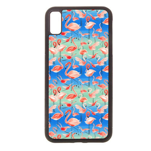 Cute Watercolor Pink Coral Flamingos - stylish phone case by Ninola Design