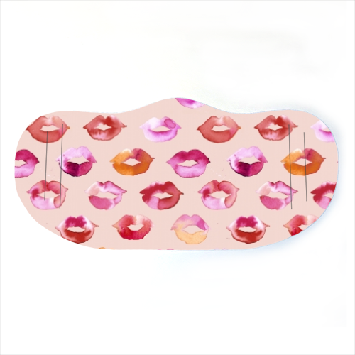Watercolor Sweet Pink Lips - face cover mask by Ninola Design