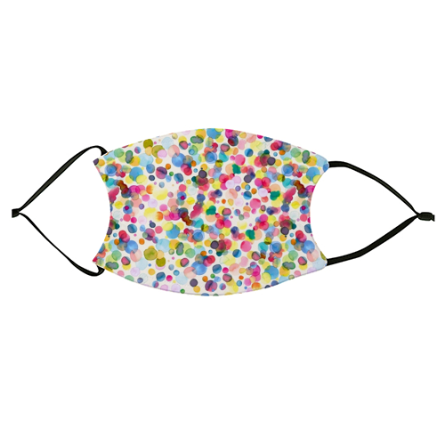Watercolor Colorful Drops - face cover mask by Ninola Design