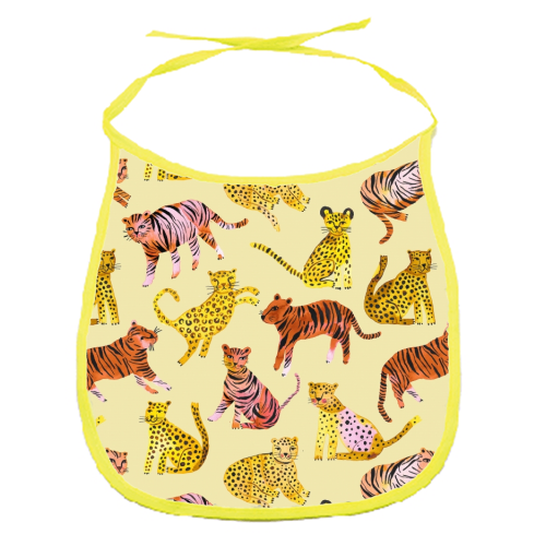Safari Tigers and Leopards - funny baby bib by Ninola Design