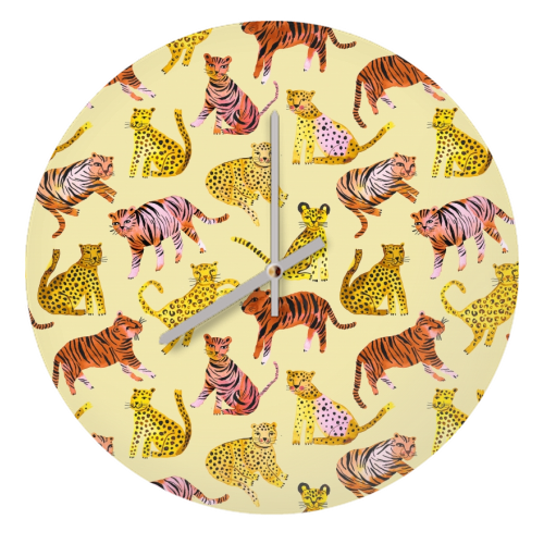 Safari Tigers and Leopards - quirky wall clock by Ninola Design