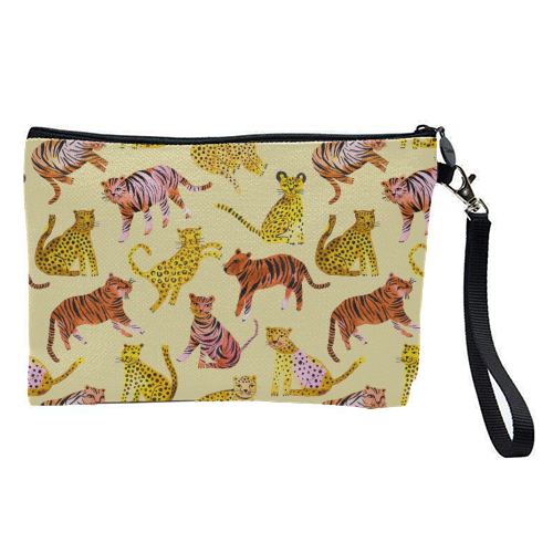 Safari Tigers and Leopards - pretty makeup bag by Ninola Design