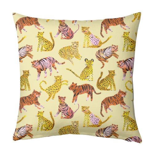 Safari Tigers and Leopards - designed cushion by Ninola Design