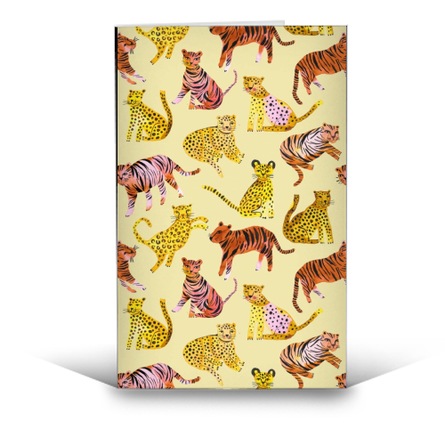 Safari Tigers and Leopards - funny greeting card by Ninola Design