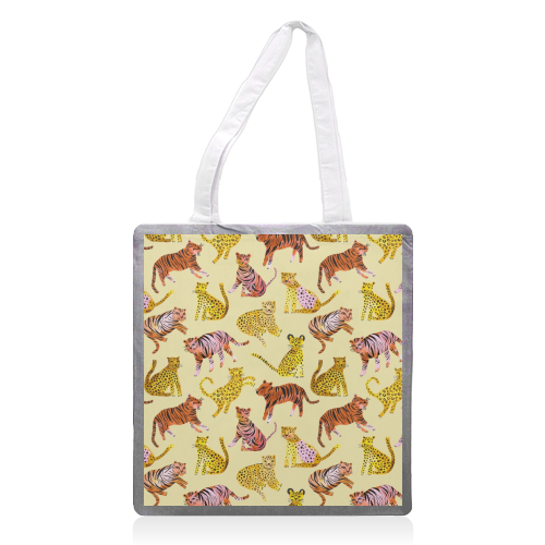 Safari Tigers and Leopards - printed tote bag by Ninola Design