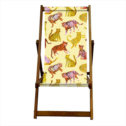 Safari Tigers and Leopards - canvas deck chair by Ninola Design