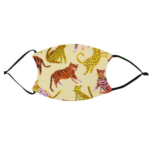Safari Tigers and Leopards - face cover mask by Ninola Design