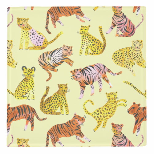Safari Tigers and Leopards - personalised beer coaster by Ninola Design