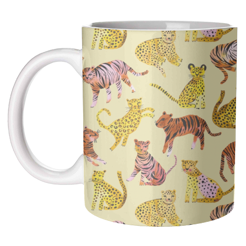 Safari Tigers and Leopards - unique mug by Ninola Design