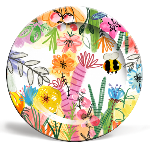 Busy Bee - ceramic dinner plate by Pen and Gwyn