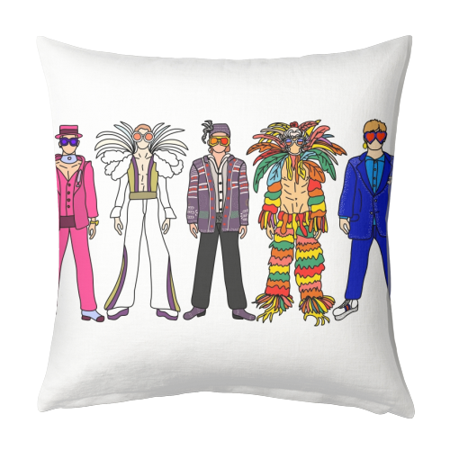 Elton - designed cushion by Notsniw Art