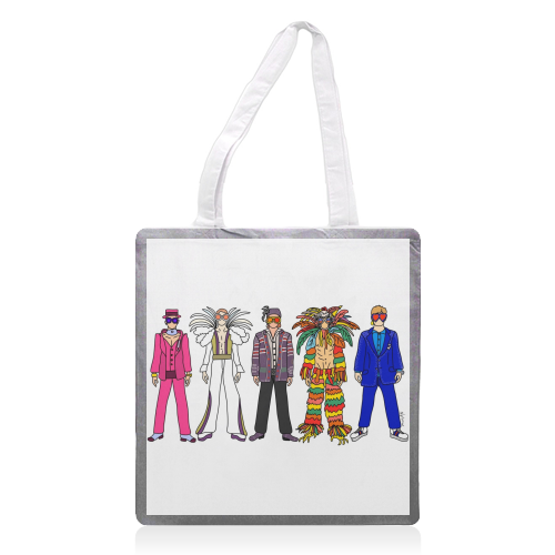 Elton - printed tote bag by Notsniw Art