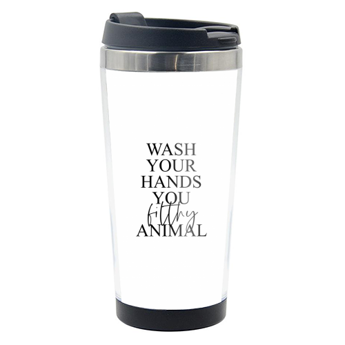 Wash your hands you filthy animal - photo water bottle by The 13 Prints