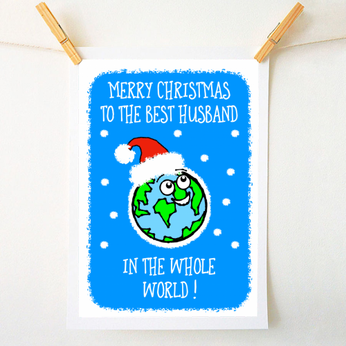Best Husband Christmas Greeting - original print by Adam Regester