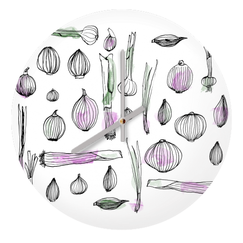 Onion harvest - quirky wall clock by Michelle Walker