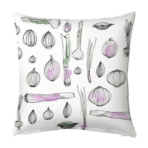 Onion harvest - designed cushion by Michelle Walker