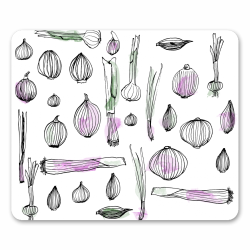 Onion harvest - funny mouse mat by Michelle Walker