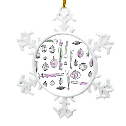 Onion harvest - snowflake decoration by Michelle Walker