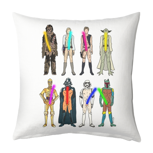 Naughty Lightsabers - designed cushion by Notsniw Art