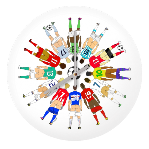 Soccer Butts - quirky wall clock by Notsniw Art
