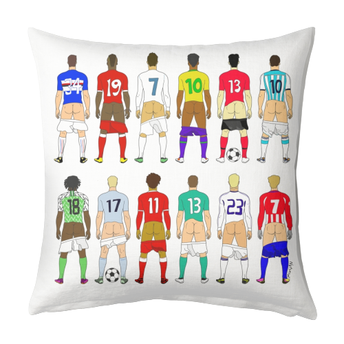 Soccer Butts - designed cushion by Notsniw Art