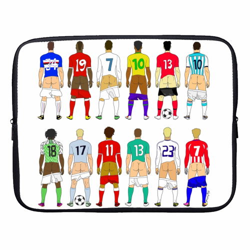 Soccer Butts - designer laptop sleeve by Notsniw Art