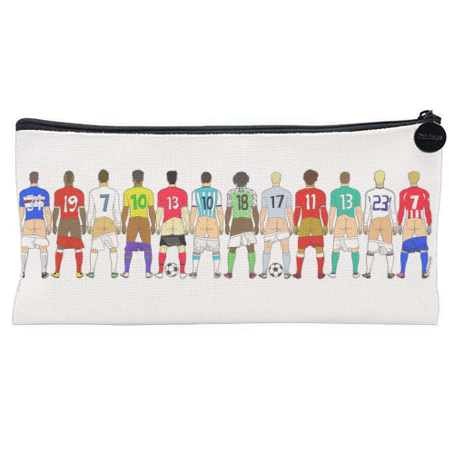 Soccer Butts - flat pencil case by Notsniw Art
