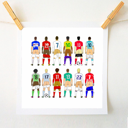 Soccer Butts - A1 - A4 art print by Notsniw Art