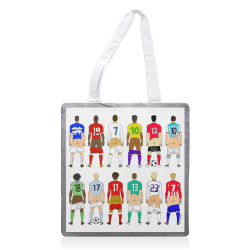 Soccer Butts - printed tote bag by Notsniw Art