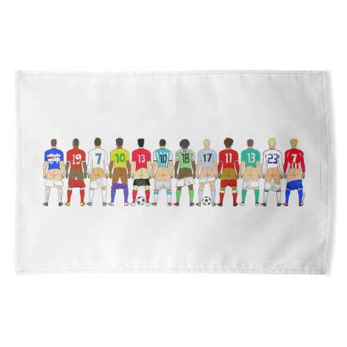 Soccer Butts - funny tea towel by Notsniw Art