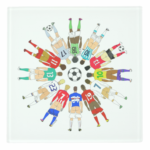 Soccer Butts - personalised beer coaster by Notsniw Art