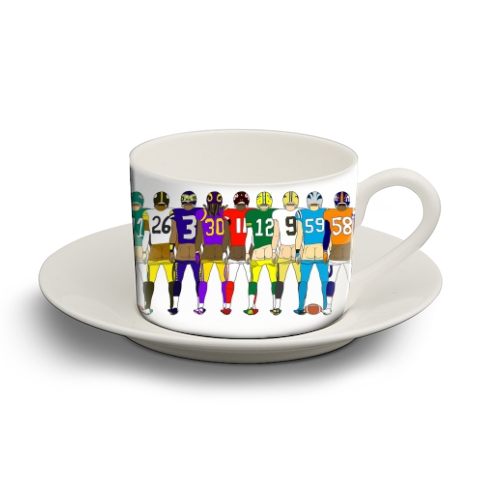 Football Butts - personalised cup and saucer by Notsniw Art