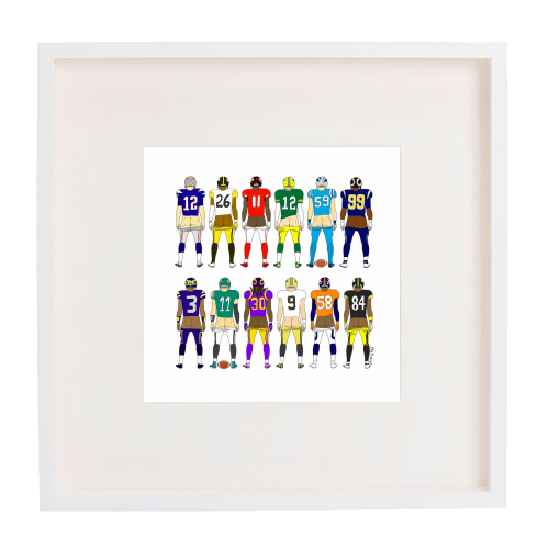 Football Butts - framed poster print by Notsniw Art