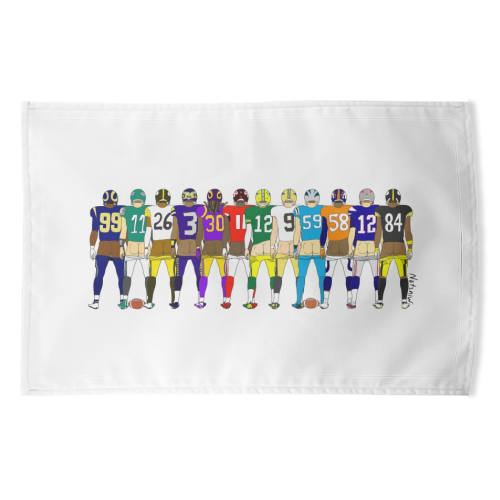Football Butts - funny tea towel by Notsniw Art