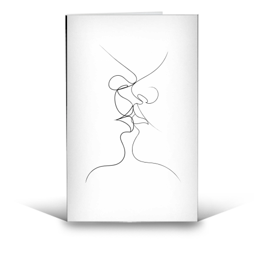 Tender Kiss on White - funny greeting card by Adam Regester