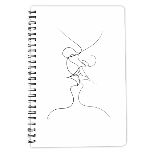 Tender Kiss on White - personalised A4, A5, A6 notebook by Adam Regester