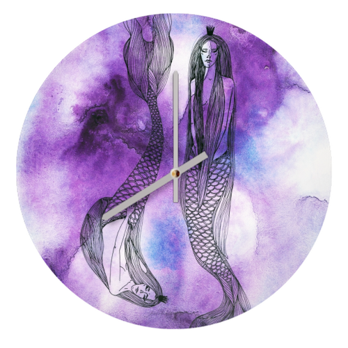 Two mermaids - quirky wall clock by Aleshka K