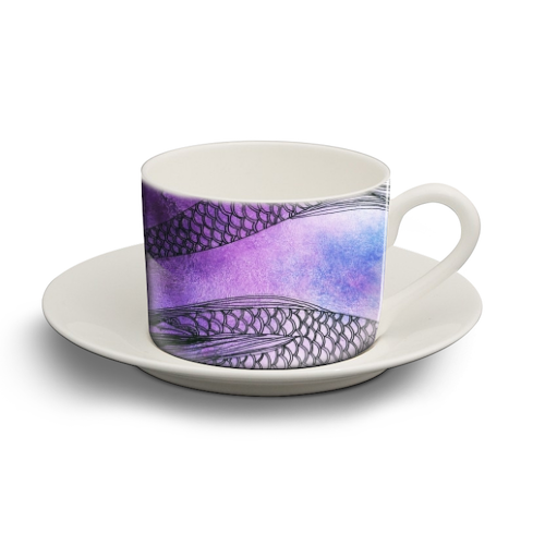 Two mermaids - personalised cup and saucer by Aleshka K