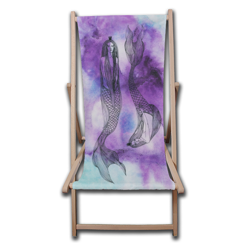 Two mermaids - canvas deck chair by Aleshka K