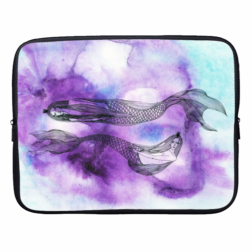 Two mermaids - designer laptop sleeve by Aleshka K