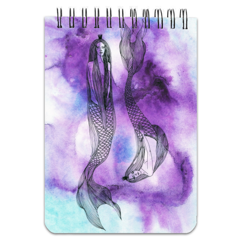 Two mermaids - personalised A4, A5, A6 notebook by Aleshka K