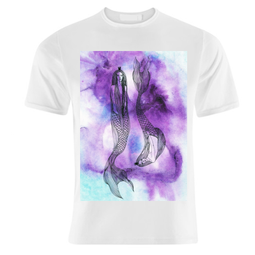 Two mermaids - unique t shirt by Aleshka K