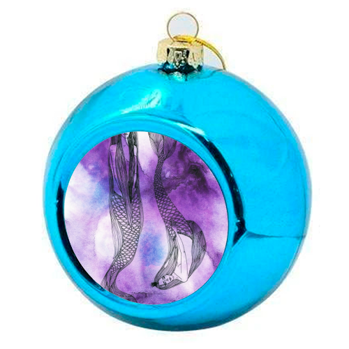 Two mermaids - colourful christmas bauble by Aleshka K