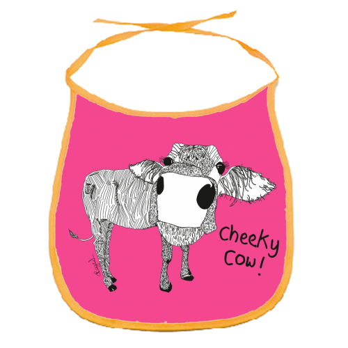 Cheeky Cow - funny baby bib by Casey Rogers