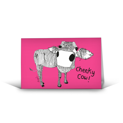 Cheeky Cow - funny greeting card by Casey Rogers